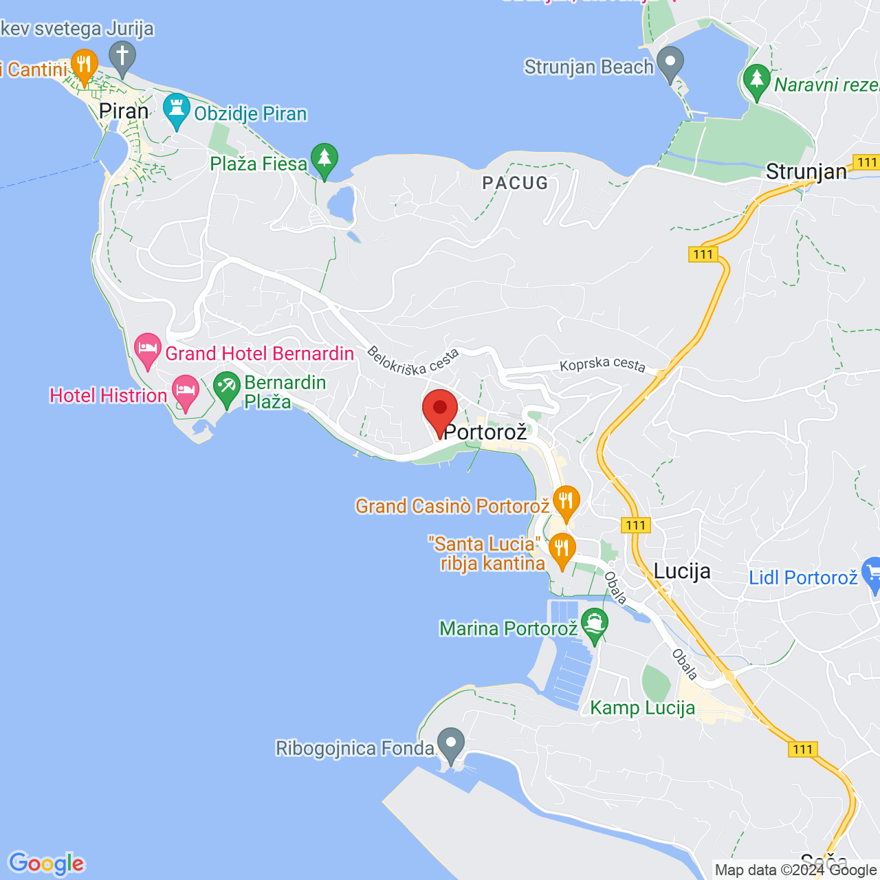 Mapa Hotel Riviera**** Portorož