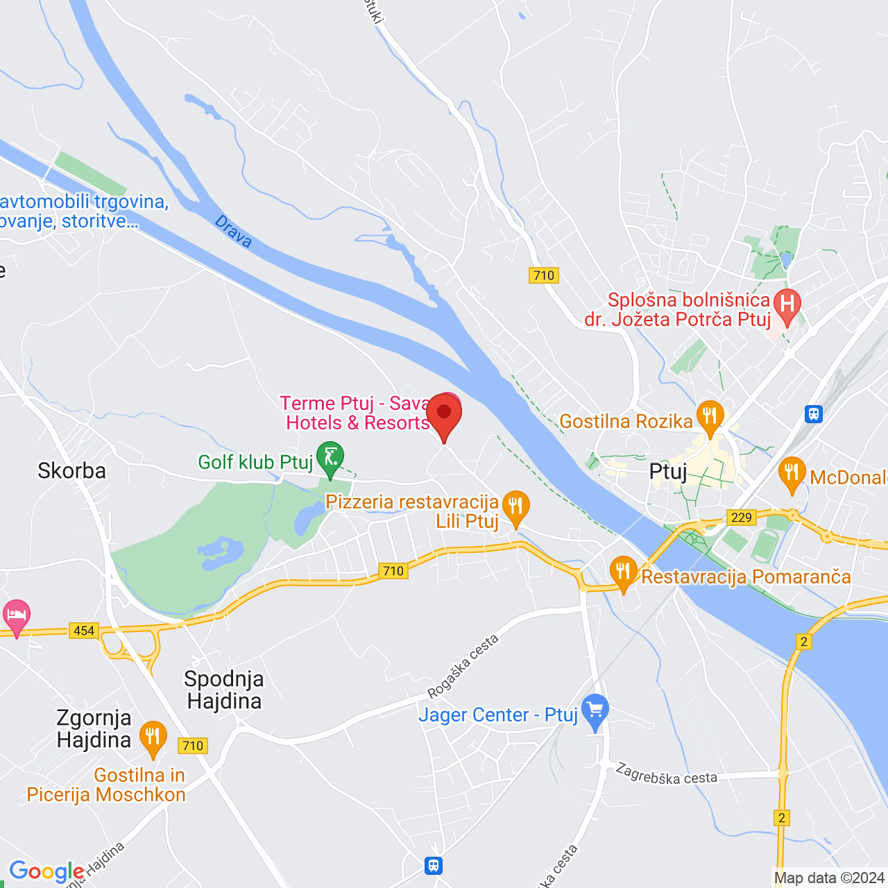 Mapa Apartment Village*** Ptuj
