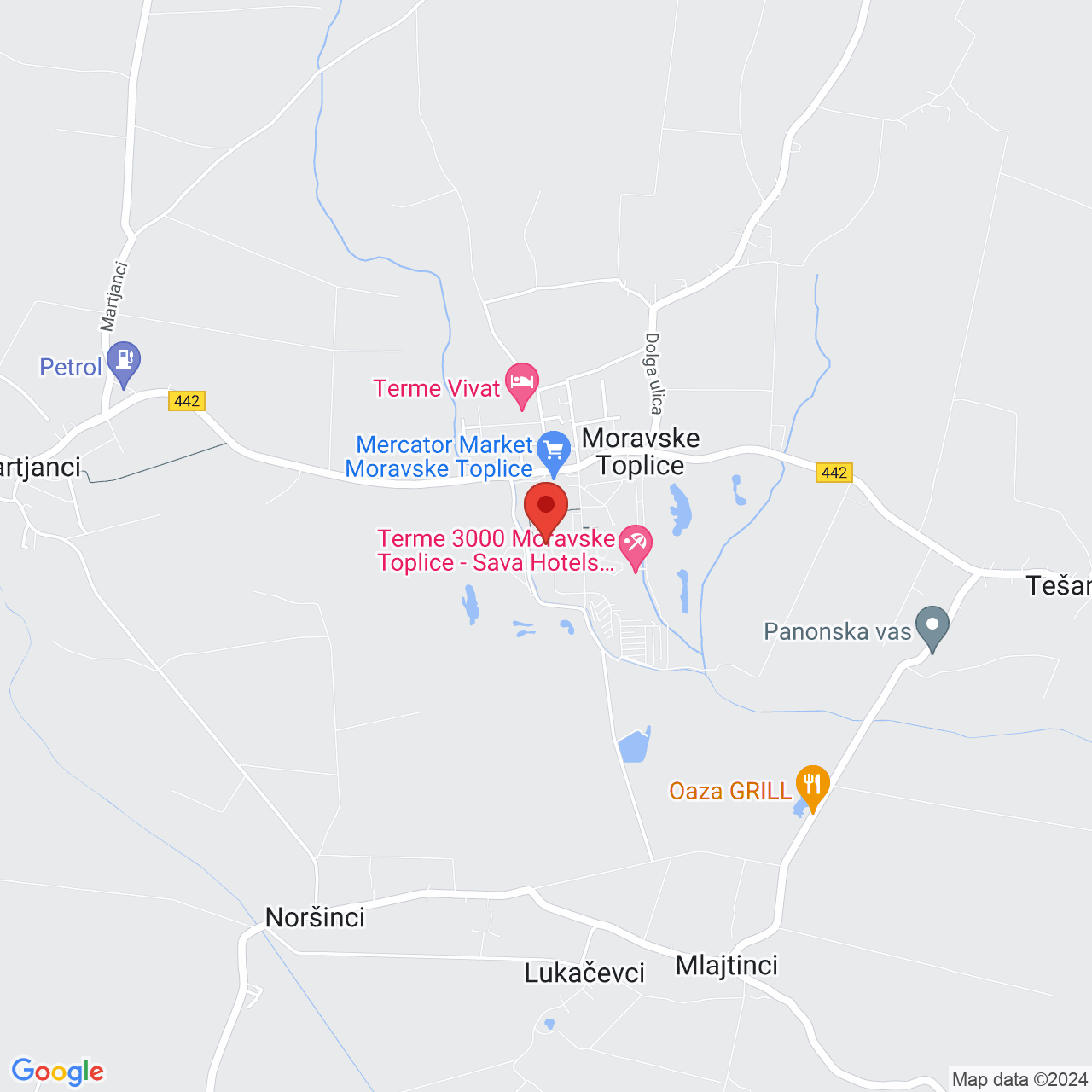 Mapa Bungalovy Turistická dedinka*** Moravske Toplice
