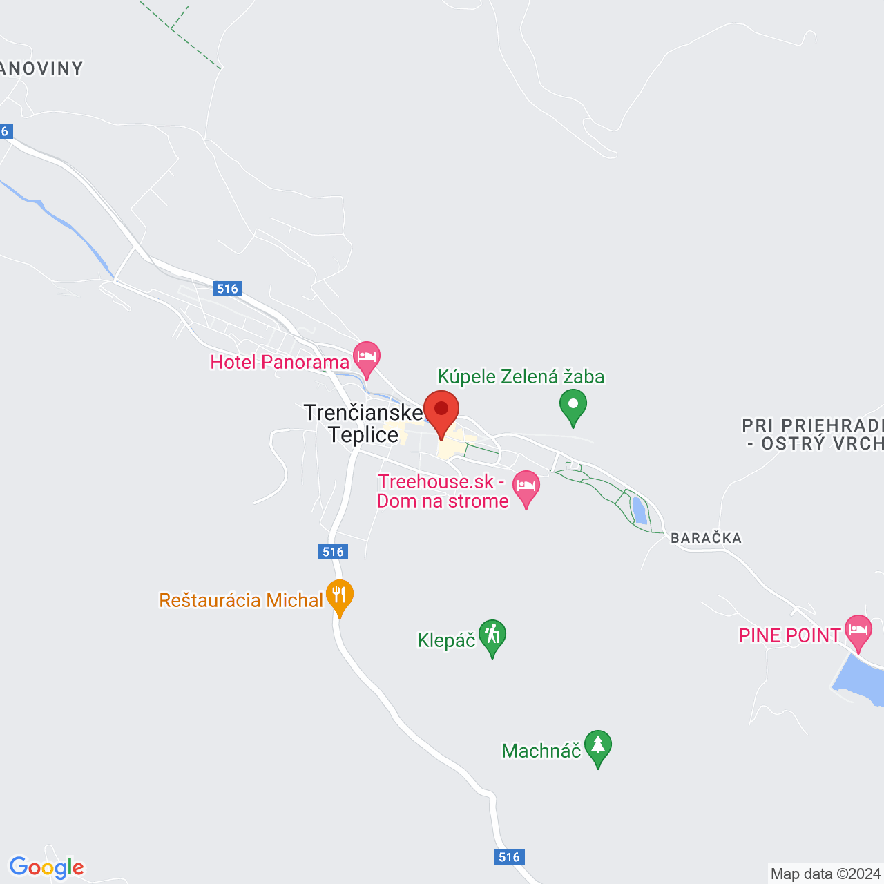 Mapa Hotel uzdrowiskowy Pax*** Trenczianskie Teplice