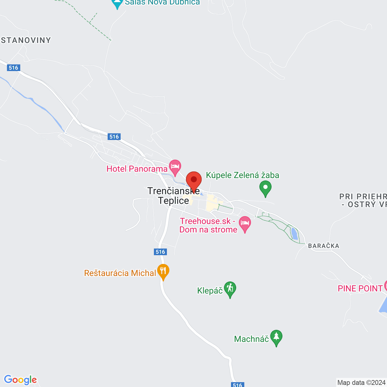 Mapa Léčebný dům Krym*** Trenčianske Teplice