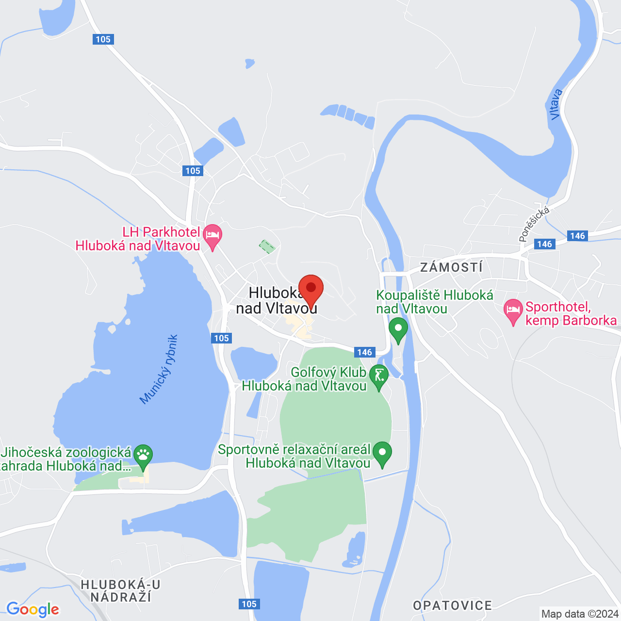 Map Hotel Štekl**** Hluboka nad Vltavou