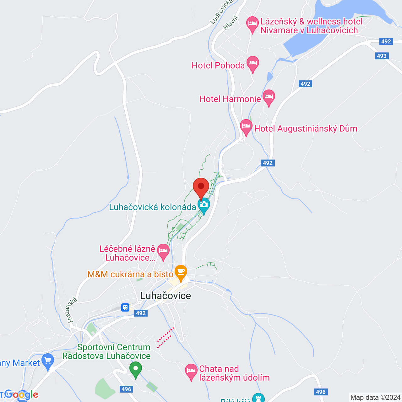 Map Villa Alpská Rúže Luhacovice