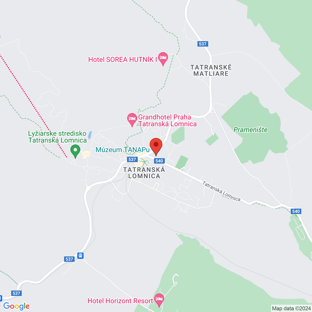 Térkép Hotel Hills**** Stara Lesna