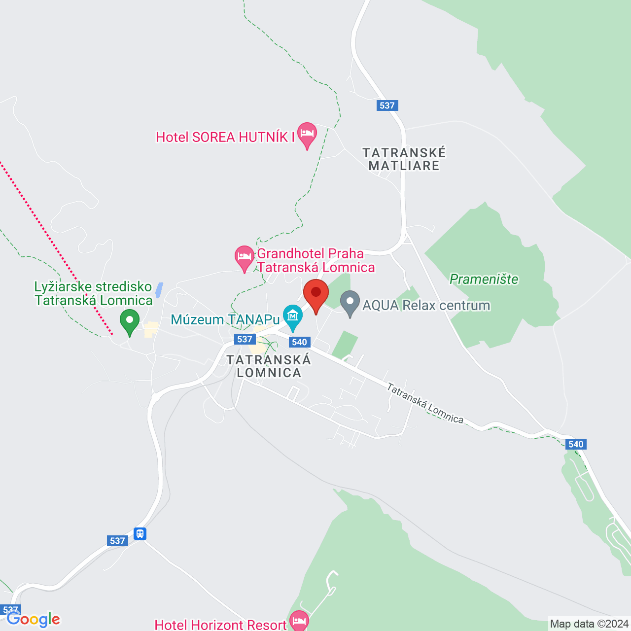Hotel *** SOREA TITRIS*** Hohe Tatra - Tatranska Lomnica (Tatralomnitz) Karte