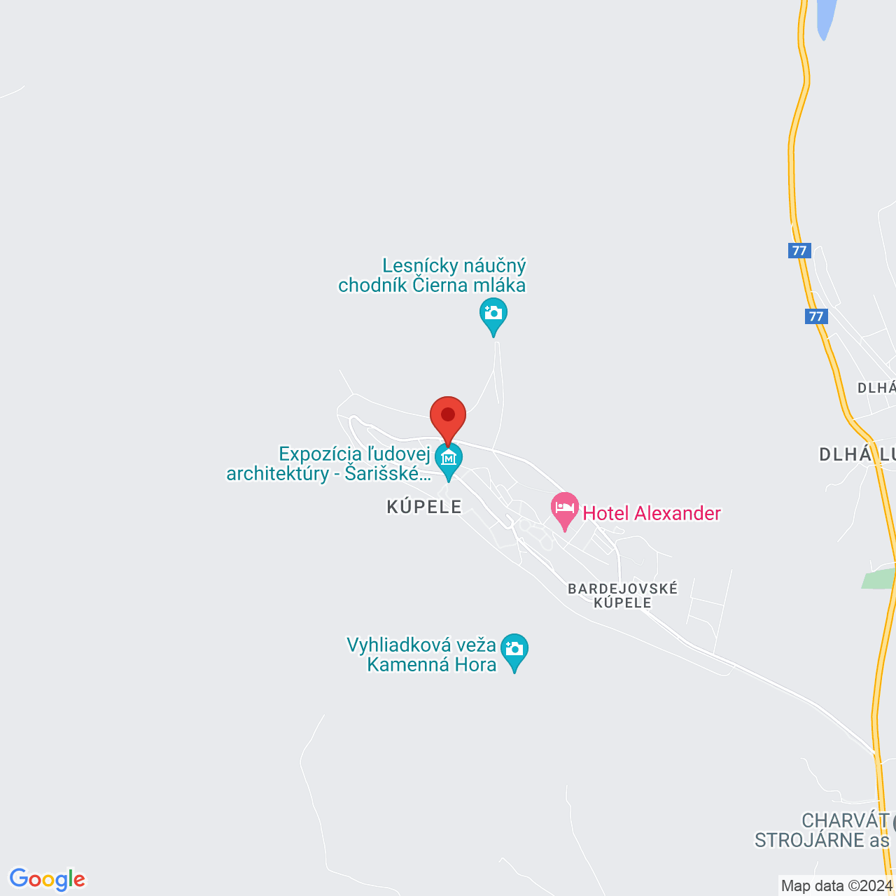 Térkép Fürdőhotel Astória*** Bártfa