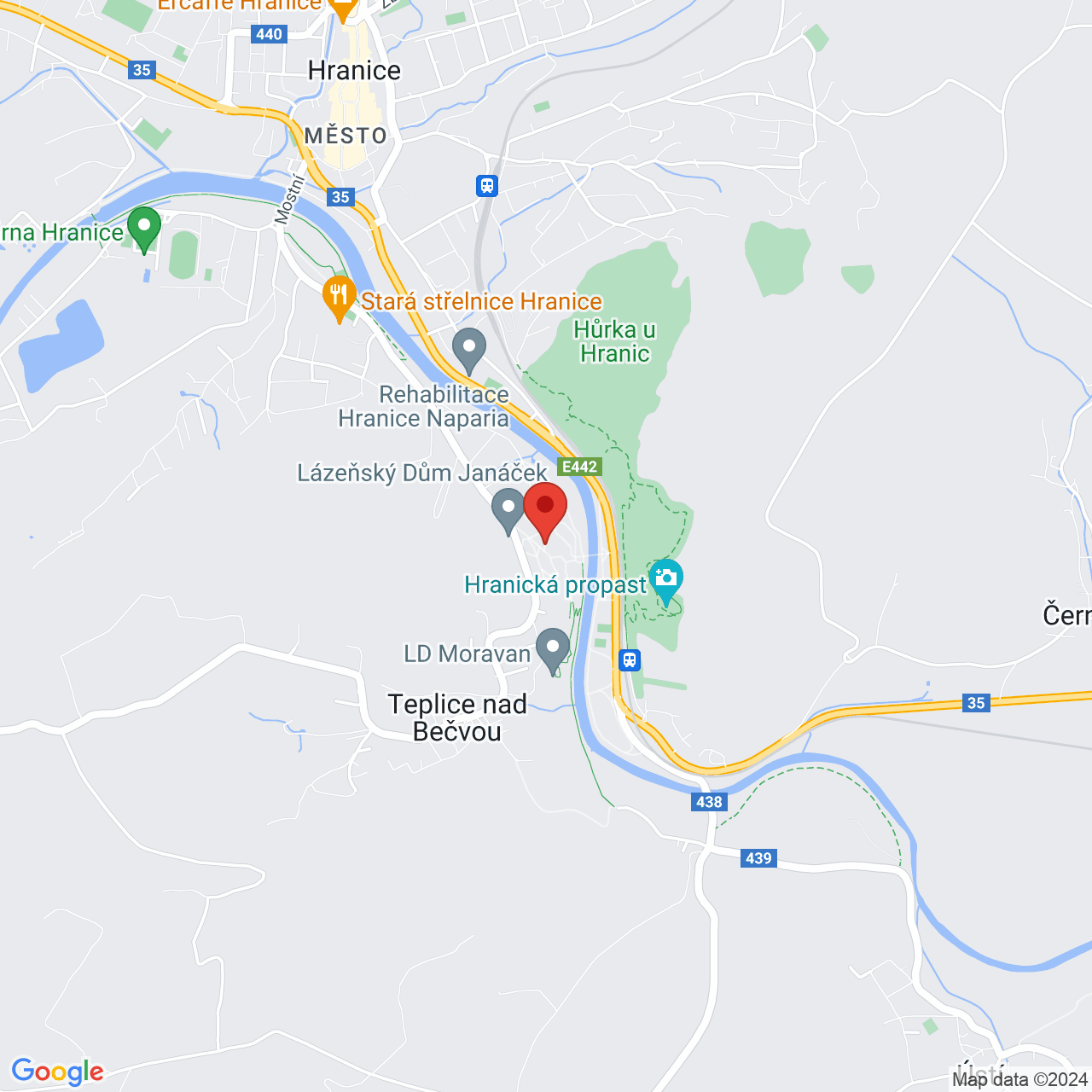 Mapa Léčebný dům Praha*** Teplice nad Bečvou