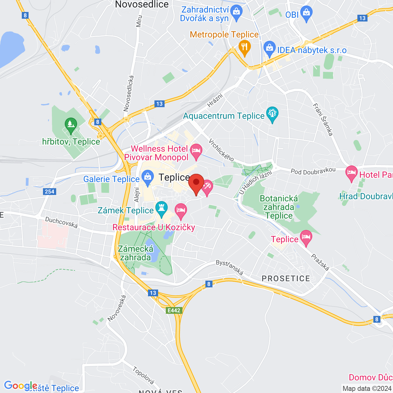 Map Spa house Císařské lázně**** Teplice