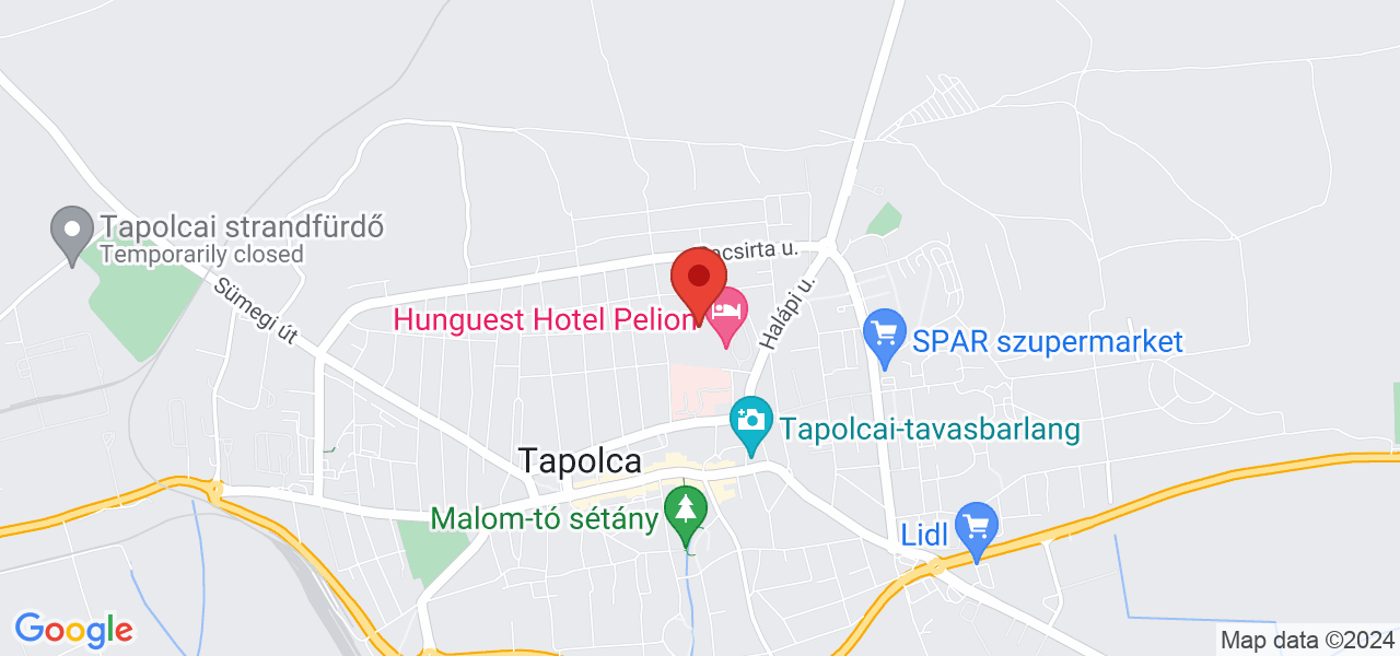 Térkép Hunguest Hotel Pelion Tapolca