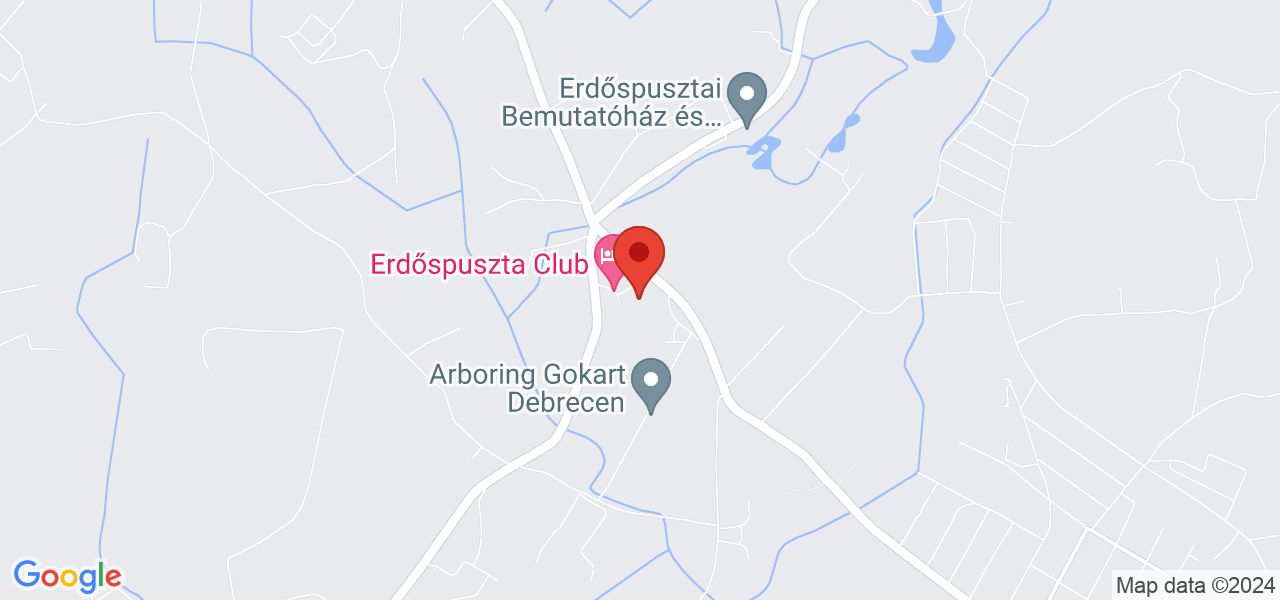 Mapa Hotel Erdőspuszta Club**** Debrecín