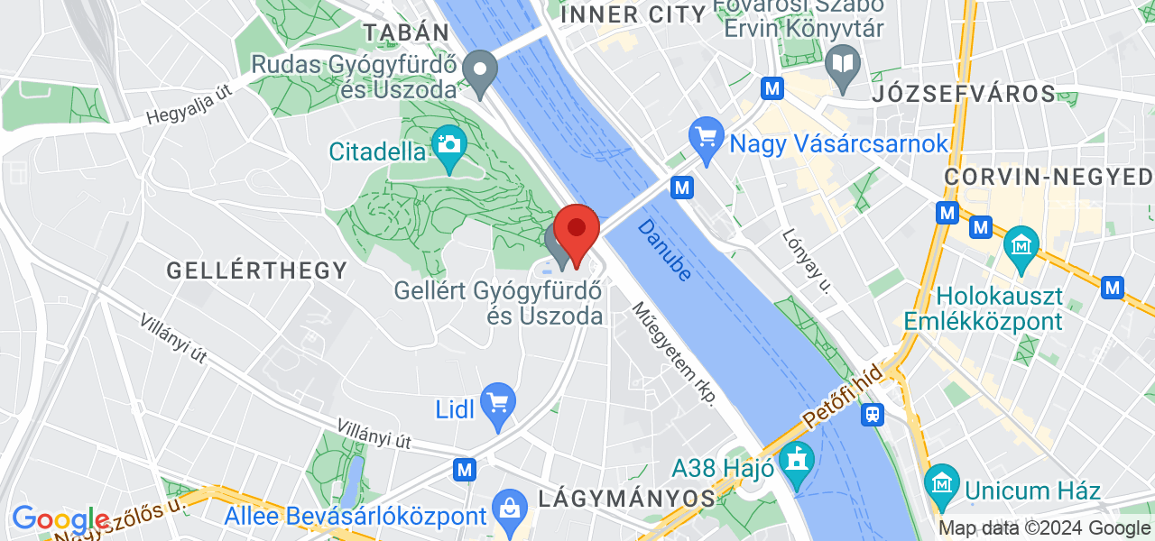 Mapa Danubius Hotel Gellért**** Budapešť