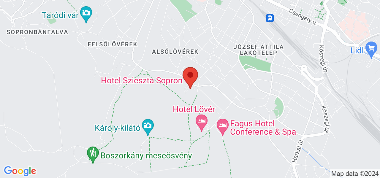 Mapa Hotel Szieszta*** Šoproň/Sopron