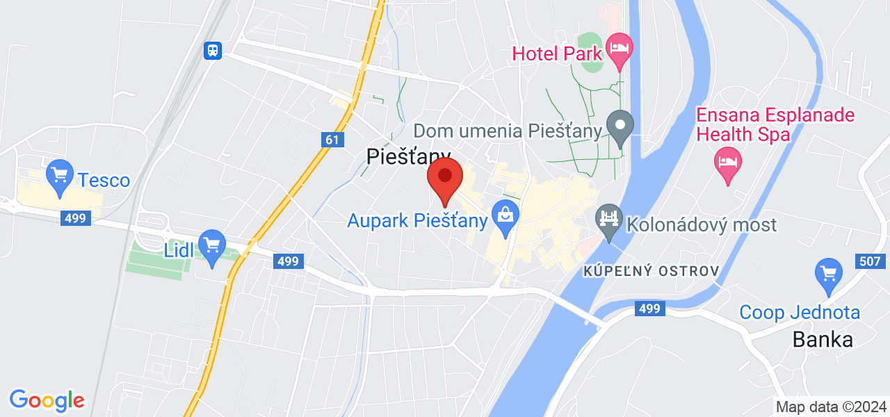 Mapa Lázeňský hotel Granit*** Piešťany