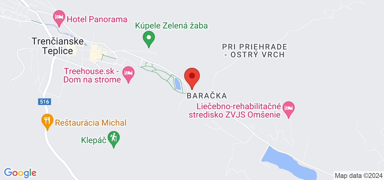 Mapa Parkhotel na Baračke**** Trenčianske Teplice