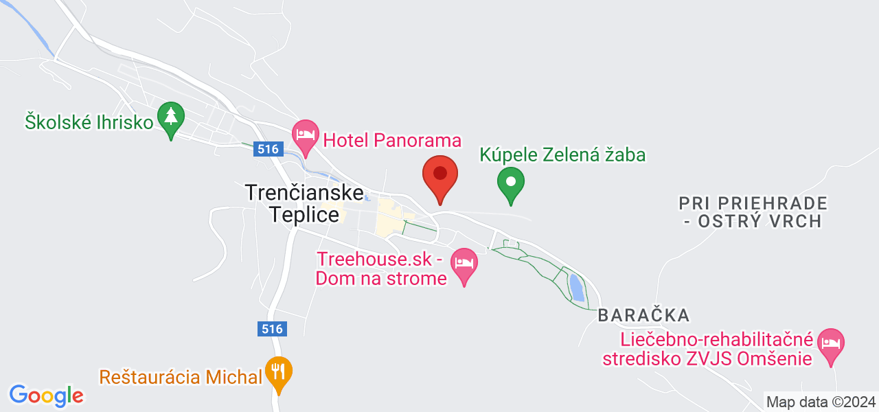 Mapa Hotel Most Slávy*** Trenčianske Teplice