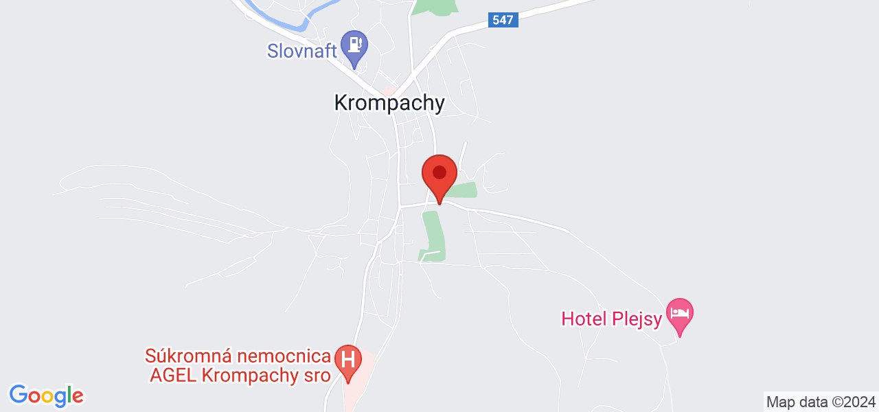 Map Hotel Plejsy*** Krompachy