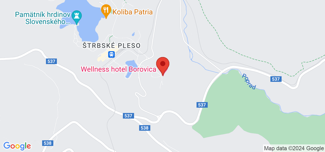 Mapa Wellness Hotel Borovica**** Štrbské Pleso