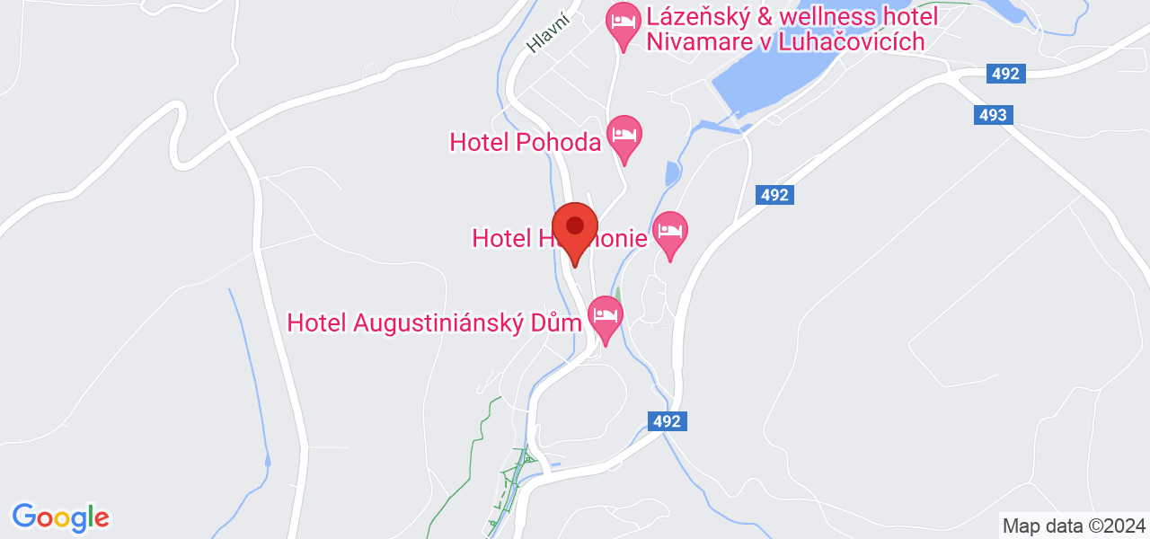 Mapa Hotel Garni Jestřabí*** Luhačovice