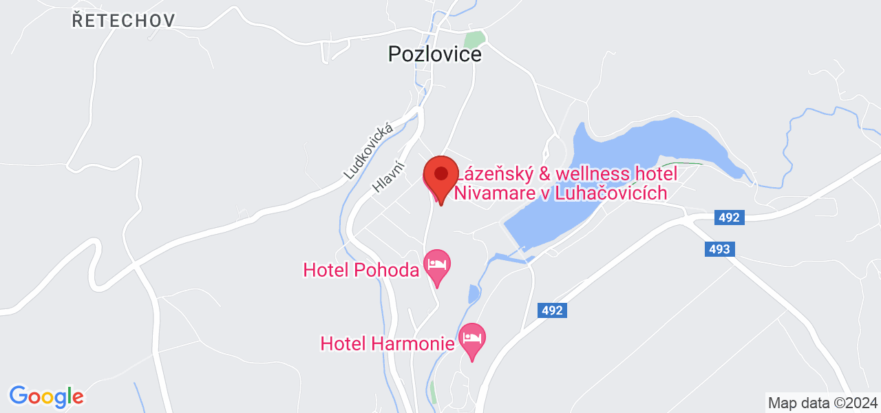 Map Lázeňský hotel Nivamare**** Luhacovice