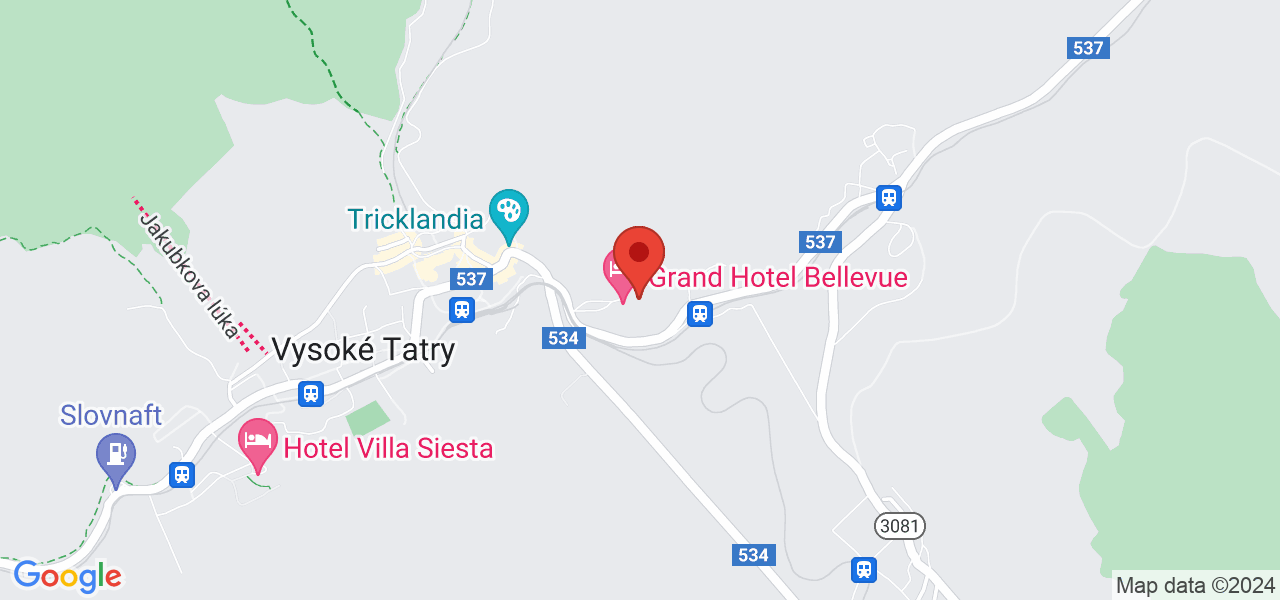 Térkép Grandhotel Bellevue**** Magas-Tátra / Ótátrafüred