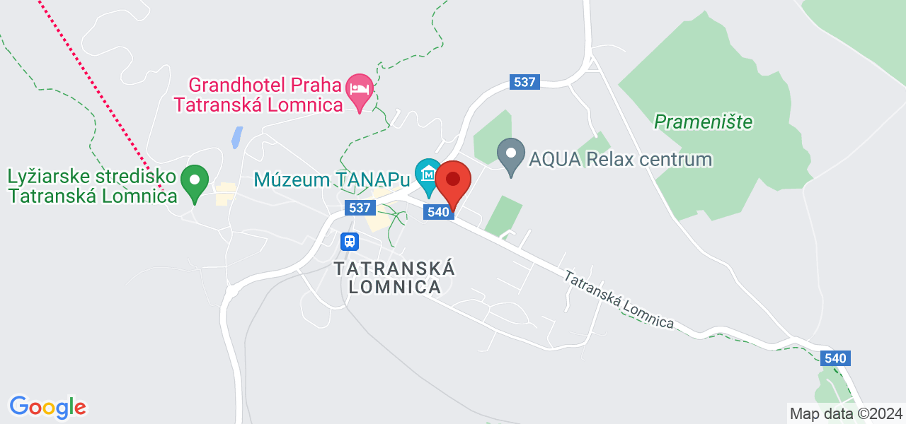 Mapa Hotel Slovan*** Tatranská Lomnica