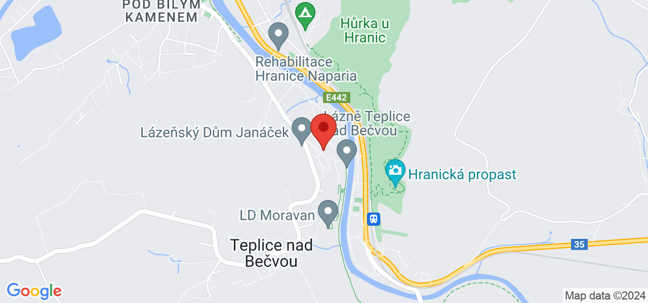Mapa Liečebný dom Praha*** Teplice nad Bečvou