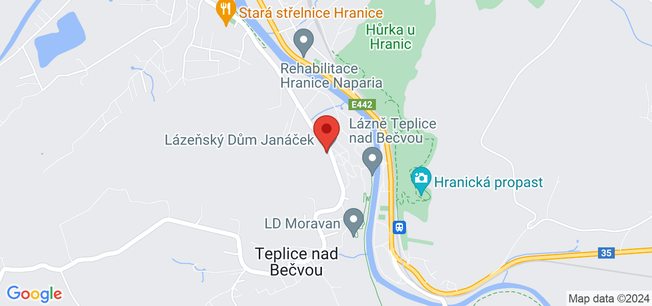 Mapa Sanatorium Janáček*** Teplice nad Becvou