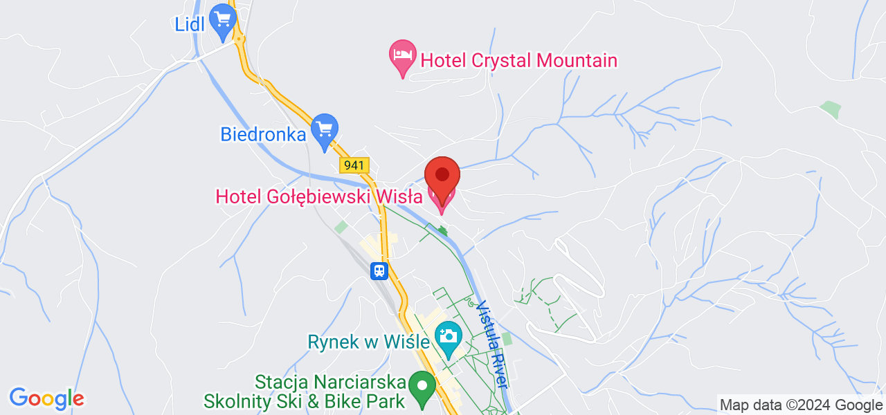 Mapa Hotel Gołębiewski**** Wisla