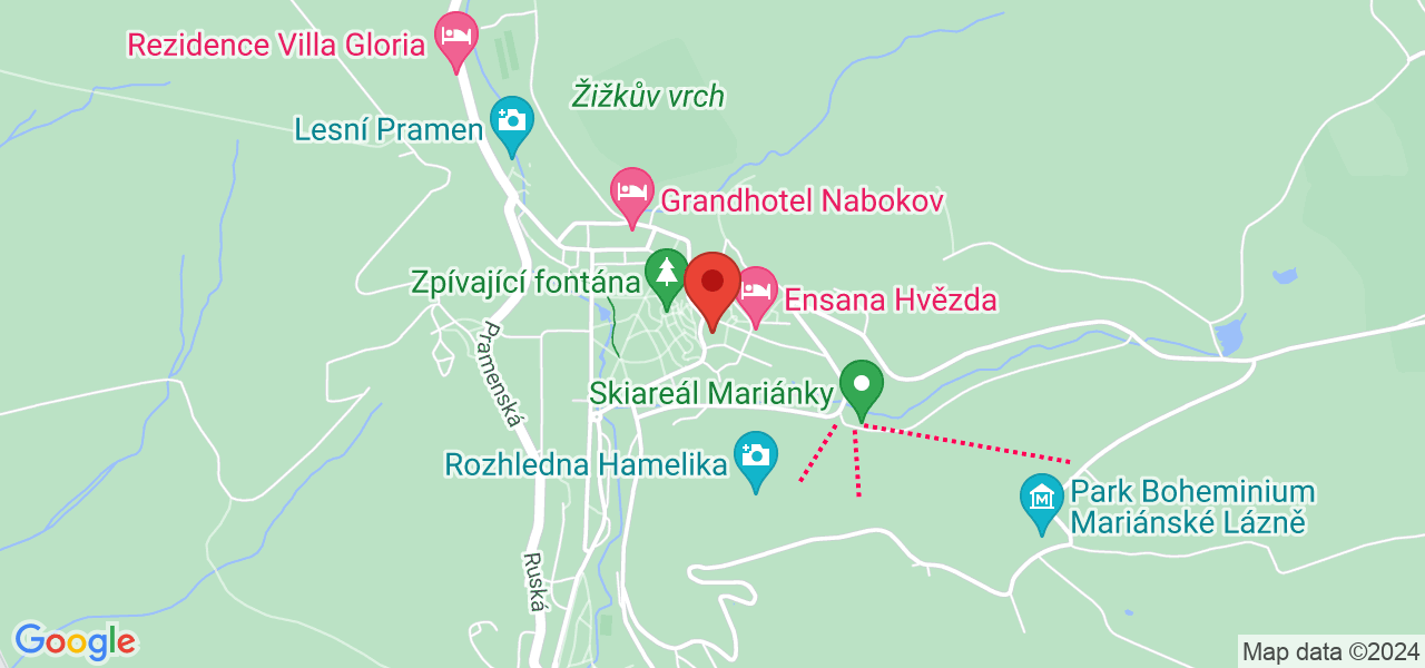 Mapa Centrální lázně Ensana Health Spa Hotel**** Mariánske Lázně