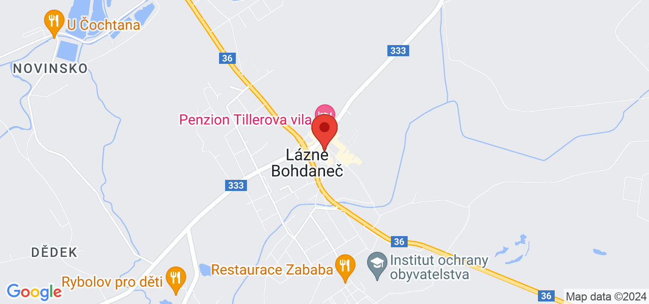 Mapa Hotel uzdrowiskowy Pavilon Gočár** Bohdaneč