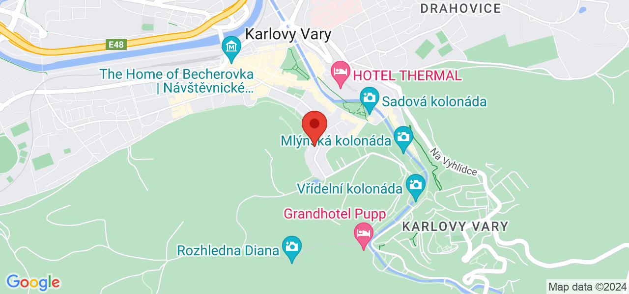 Mapa Kúpeľný Hotel Villa Smetana**** Karlovy Vary