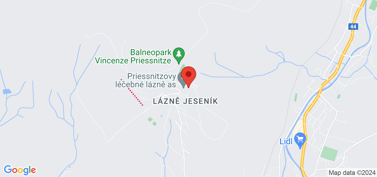 Mapa Dom uzdrowiskowy Priessnitz**** Jesenik